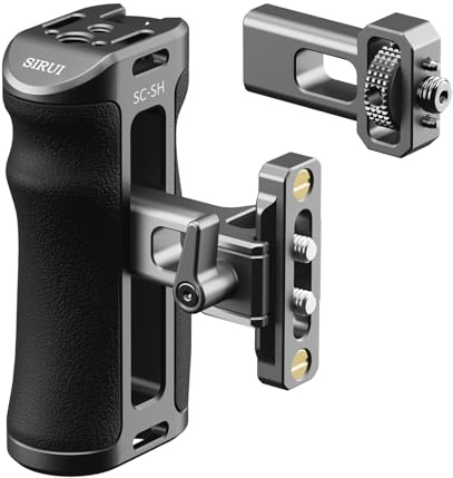 SIRUI Seitenhandgriff, Side Handle für Kamerakäfig, Zwei Befestigungsmöglichkeiten, NATO-Schiene, Fixierschraube, 3/8-16 Schraube, 1/4-20 Schrauben, rechts/Links verwendbar (SC-SH)