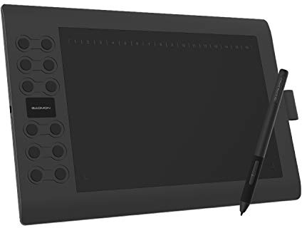 GAOMON M106K PRO Grafiktablett zum Zeichnen & zur Fotobearbeitung mit 8192 Druckstufen Battrielosem Stift, geeignet für Windows/Mac/Android Handy