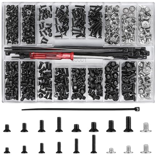 531 Pcs M2 M2.5 M3 Laptop Screws, Notebook Computer Screws | Kreuzschlitzschrauben mit flachem Kopf und Senkkopf für PC, SSD, Motherboard und elektronische Reparatur