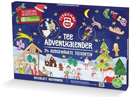 TEEKANNE Tee-Adventkalender 2025-24 Teesorten, limitierte Edition, unterstützt SOS Kinderdorf, nachhaltige Verpackung, ohne Plastik-Inlays, ideal als Geschenk für Teeliebhaber