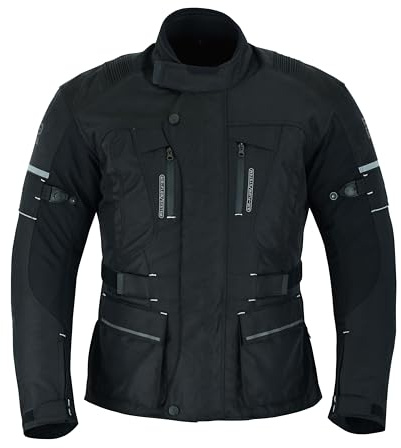 RAXUS Motorradjacke für Herren, für den Winter, wasserdicht, CE-zertifiziert, Schwarz , XXXL