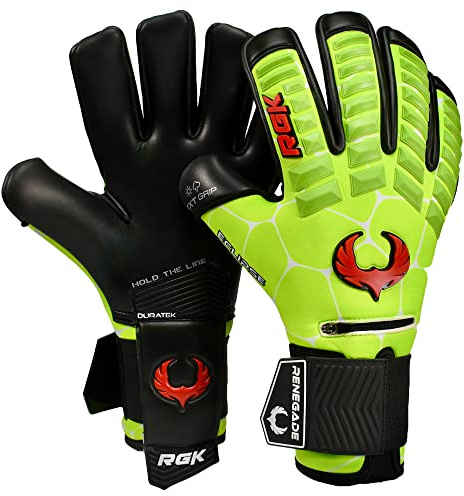 Renegade GK Eclipse Nova Professionelle Torwarthandschuhe Mit Pro Finger Schutz | 4mm EXT Contact Grip & Breathaprene | Gelb Torwart Handschuhe (Größe 8, Jugend-Erwachsener, Neg. Cut, Level 5)