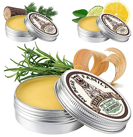 Mr Bear Family Bartbalsam Männer - Wilderness - pflegender Bart Balsam - Bartwachs mit Shea Butter, Jojobaöl und Bienenwachs - Bartwichse Schnurrbart & Vollbart Bart Styling - Beard Balm 60ml