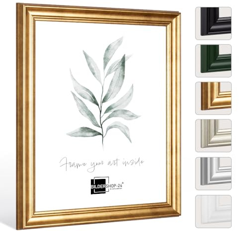 Bildershop-24 Bilderrahmen Vintage Retro Barockrahmen Athen 50x70cm (PUZZLEFORMAT) Blattgold