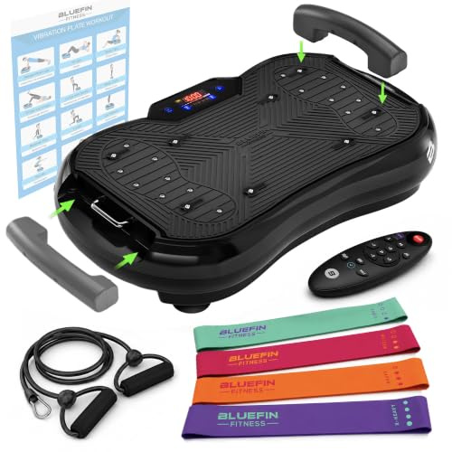 Bluefin Fitness Ultra Slim Power Vibrationsplatte, 5 Programme + 180 Stufen, Ganzkörpertraining, Geräuscharmes Heimfitnessgerät, Einfach zu verstauen, Kompaktes Design