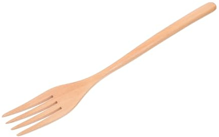 GETAJGHSD Lange Holzgabel zum Kochen und Servieren Komfortabel und Vielseitig Einfache Reinigung Stilvolle Küchenutensilien aus Braunem Holz für Haushalt und Küche