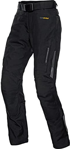 FLM Damen Touren Textilhose 3.0 Motorradhose mit Protektoren Wasserdicht und Atmungsaktiv, Thermohose Herausnehmbar schwarz 3XL