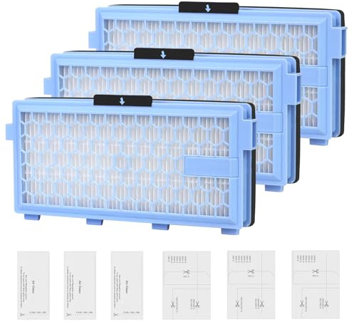 3 Sätze Ersatz Filters für Miele Compact C1/C2, Complete C2/C3/S8340 | S8360/S8380, Guard S1/L1/M1 Staubsauger, 3 HEPA-Filter mit 3 Motorfilter 3 Abluftfilter für S4000, S5000, S6000 & S8000 Serie