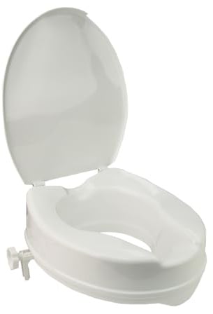Stock-Fachmann® Toilettensitzerhöhung Smart In 5cm 10cm Oder 15cm Mit Deckel Oder Ohne Deckel WC Sitzerhöhung Toilette Senioren Toilettenaufsatz Senioren Farbe Weiß Belastbar 200kg (10 cm mit Deckel)