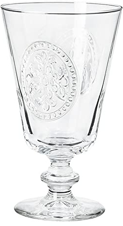 Nordring Donna Wassergläser Weingläser dickwandige Gläser mit Stiel Vintage spülmaschinenfeste 15,2 cm hoch, transparent, Glas, fasst ca. 350 ml