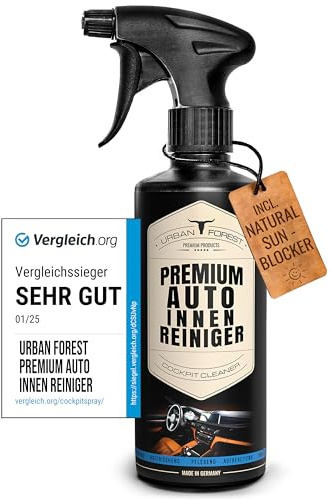 Auto Innenraumreiniger für Innenraumpflege | Cockpit Reiniger & Polsterreiniger für Autopflege | Professionelle Auto Innen Reiniger für Kunststoff, Polster, Leder von URBAN Forest 500ml