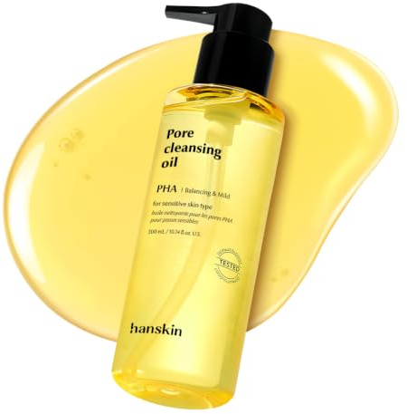 Hanskin Porenreinigungsöl, Sanfter Mitesserreiniger und Make-up-Entferner für empfindliche Haut [PHA] (300 ml)