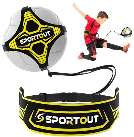 Sportout Fußball/Volleyball/Rugby Kick Throw Trainer Solo Fussball Trainingszubehör Kinder Fußball Training Verstellbar Fussball Geschenk Jungen