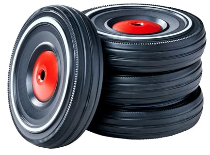 BIG - Bobby Car Whisper Wheels - Flüsterräder für BIG-Bobby-Car-Classic ab Baujahr 2000, Reifen-Set mit Befestigungsclips und Montageanleitung, für Kinder ab 1 Jahr, Schwarz