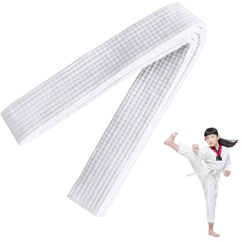 Carreneu 260cm Judo Gürtel,Weißer Karate-Jiu-Jitsu-Gürtel Baumwolle Taekwondo Ranglistengürtel,Professioneller Karate Aikido Belt,für Kinder & Erwachsene