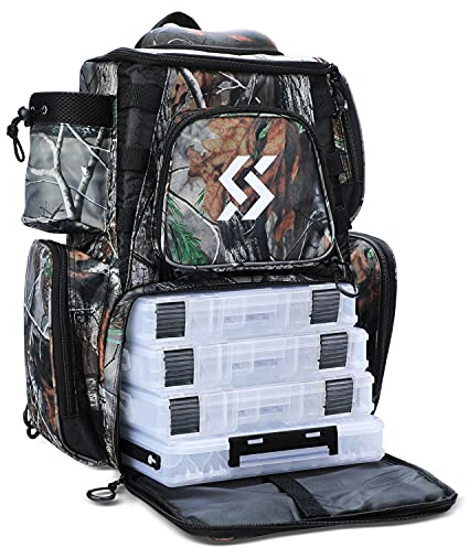 Sougayilang Angel-Rucksack, wasserdicht, mit 4 Ablagen, für Camping, Wandern, Tarnfarben