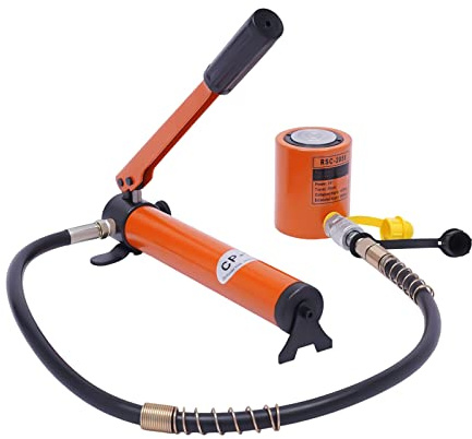 POTYYH Hydraulik Handpumpe, 20T 50mm Hydraulikzylinder Hebebock mit 70Mpa 350CC Manuelle Hydraulische Pumpe, Tragbarer Hydraulischer Wagenheber mit 1m Schlauch, Hydraulikzylinderheber