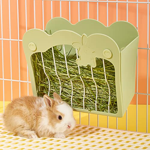 Heuraufe Kaninchen, Heu Futterspender für Käfig, Futterstation für Hasen Meerschweinchen Chinchilla