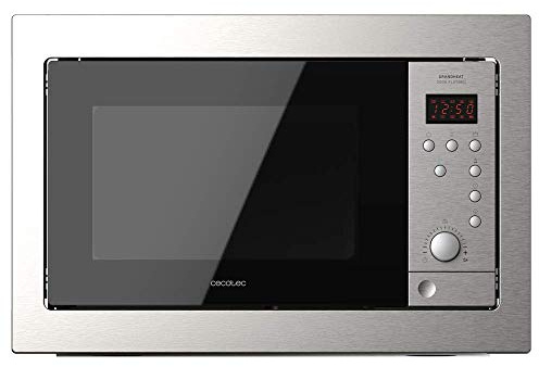 Cecotec Einbau-Mikrowelle GrandHeat 2500 Steel Black, 25 L, 900 W mit Grill | 1000-W-Grill, 5 Stufen, 8 Programme, Auftauen Zeit/Gewicht, Quick Start, Auto-Start, 95-Min.-Timer, Kindersicherung, 31,5 cm