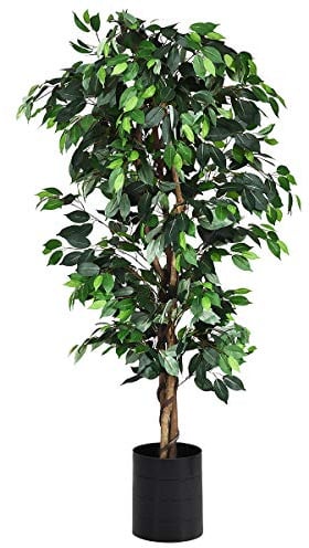 COSTWAY Zimmerpflanze Deko, 180 cm Kunstpflanze grün, Dekopflanze künstlich, Kunstbaum Pflanzendekoration Innendekoration für Zuhause Garten Büro