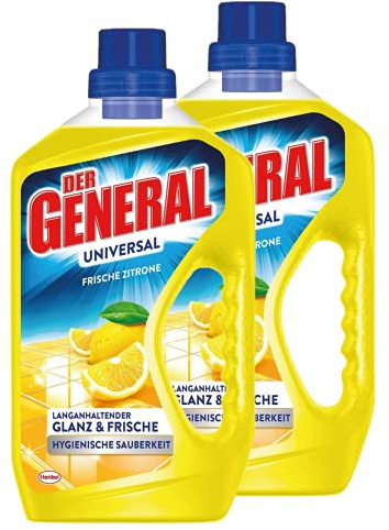 Der General Universal Frische Zitrone, Allzweckreiniger, 2 x 750 ml, Universalreiniger für hygienische Sauberkeit