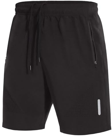 SIHOHAN Herren Sport Shorts Schnell Trocknend mit Reißverschlusstasch | Sporthose Kurze Hose Geeignet für Verschiedene Freizeit und Sport Gelegenheiten