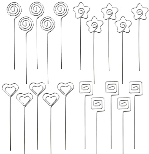 AOEVUIR 20 Pcs Metall Fotohalter Metalldrähte Memo Clip Kartenhalter Tischnummer Clip für Party Geburtstag Hochzeit Kuchen Dekor