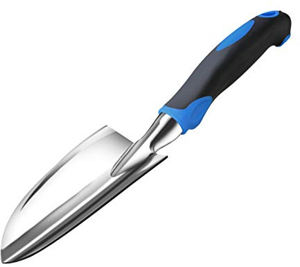 Sinoer Biegungssichere Gartenspaten – robuste, ergonomischer Aluminiumschaufeln, 30 cm L x 7,5 cm B, gummierter, rutschfester Griff, kleine Schaufel zum Pflanzen, Umpflanzen