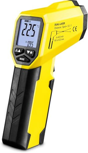 TROTEC Infrarot Thermometer BP21 – Laser Thermometer, Taupunkt Erkennung – Messbereich -35°C bis +800°C, Pyrometer