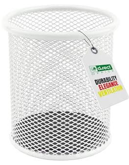 LEVIATAN Metall Stifteköcher - Stiftehalter rund aus Drahtmetall - Mesh Multifunktions Becher für Kugelschreiber - Stifte Halter für Büro/Schule Ø91 mm, Perlmuttfarben