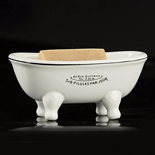1 Stück Keramik Mini Klauenfuß Badewanne Seifenschale Vintage Decortative Seifenschale (stil02)