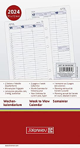 BRUNNEN Wochenkalendarium FILIUS 2024 2 Seiten = 1 Woche Blattgröße 9,3 x 17,2 cm weiß
