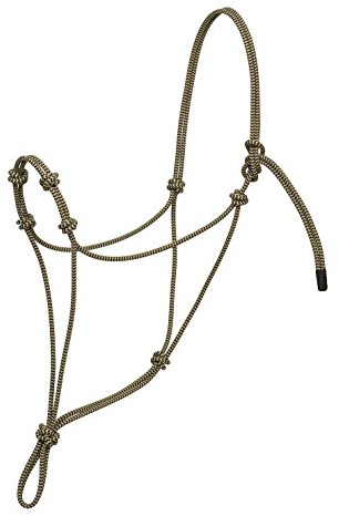 Weaver Leather Silvertip Seilhalfter mit Vier Knoten, Schwarz/Hellbraun, Durchschnittlich