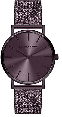 LIEBESKIND BERLIN Damenuhr – Runde Quarzuhr 34 mm – Glitter Mesharmband – 5 ATM wasserdicht – Modern & elegant – In verschiedenen Farben erhältlich