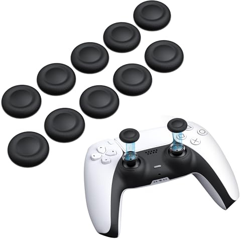 NEWDERY Daumengriff-Joystickkappen für PS5/PS4-Controller, Rutschfestes Laserstrukturiertes Griffdesign, Verschleißfeste Analogstick-Ersatzkappen für PS5/PS4-Controller, 10 Stück