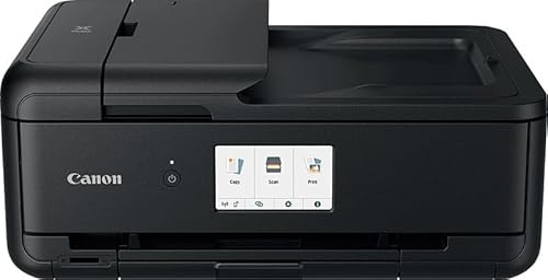 Canon PIXMA TS9550a Drucker Farbtintenstrahl Multifunktionsgerät DIN A4 A3 (Drucker A3, Scanner, Kopierer, 5 Separate Tinten, WLAN, LAN, Print App, 2 Papierzuführungen, Duplexdruck) schwarz