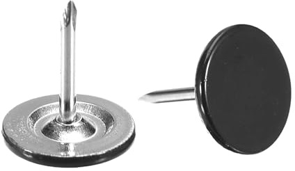 QUARKZMAN 50 Stück Polsternägel, 11 mm x 13 mm, flacher Kopf, dekorative Möbelnägel, Reißnägel für Möbel, Sofa Kopfteile, Schwarz