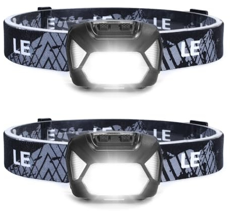 Lepro Stirnlampe, 2 Pack, Superhelle LED Kopflampe mit 6 Leuchtmodi, Wasserdicht, Batteriebetriebene LED-Leicht-Stirnlampen für Radfahren, Laufen, Camping für Kinder und Erwachsene