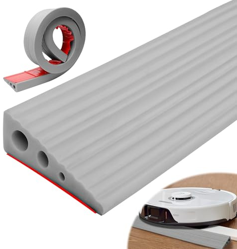 Türschwellenrampen, 100x6.5x2.5CM Schwellenrampe, Türschwellenrampe Saugroboter, rutschfeste Oberfläche, Gummirampe Auffahrrampe Schwellenrampe für Saugroboter Kinderwagen Rollator oder e Scooter