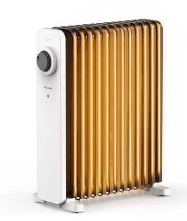 PELONIS Ölradiator 2500W Weiß mit 3D Konvektion & VOLCANO Technik, 13 Rippen Elektroheizung mit 3 Heizstufen, Thermostat und Sicherheitsschutz, Radiator Heizung Elektrisch für Wohnzimmer, Schlafzimmer
