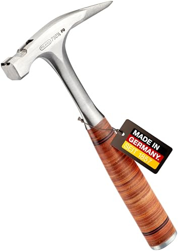 PICARD Ganzstahl-Latthammer Nr. 790 1/2 leichte Ausführung | Ledergriff | Glatte Bahn | Magnetischer Nagelhalter | Red Dot Design Award Winner | Gesamtgewicht 800g, Länge 312 mm | Made in Germany