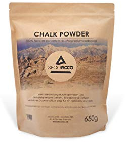 Secoroco Chalk zum Klettern, 650g feines Chalk Powder, Magnesiumcarbonat zum Klettern, Bouldern und Fitness, Beutel mit Druckverschluss