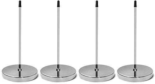 QWORK Zettelspießer Memo Halter, Zettelhalter Bon Aufspießer für Zettel Note Papier Beleg, 14 cm, 4 Stücke, Silber