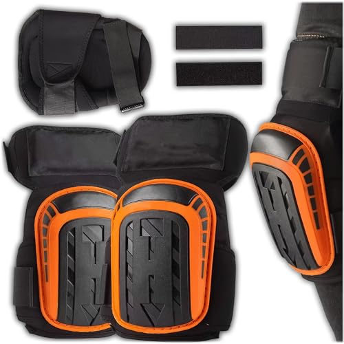 KRUMAD Gel Knieschoner Arbeit, Ergonomische Kniepolster mit Hartschale & Anti-Rutsch-Design für Baustelle, Garten, Handwerk & Fliesenleger, Robuste Knieschützer