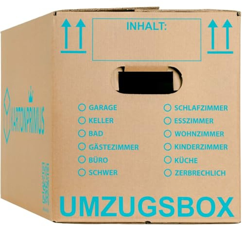 10 Umzugskartons 620x300x330 mm zweiwellig bis 40 kg gute Griffe (10 Stück) | stapelbare Umzugsbox Bücherkarton moving box Archivbox Ordnerkarton Umzugskiste
