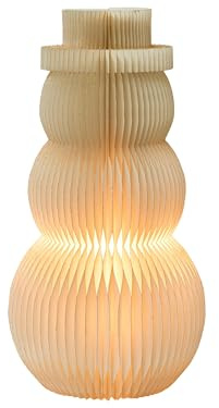 Beliani LED Schneemannfigur Wabenpapier beige mit Beleuchtung 3D Weihnachtsdeko Banga