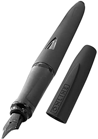 Online Füller Switch Expert, Patronen-Füller & Touchpen in einem, für Tablets & Smartphones, Multifunktions-Stift inkl. Standard-Tintenpatronen, Schwarz, Iridiumfeder, Federstärke F