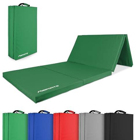 MSPORTS Turnmatte Premium klappbare Weichbodenmatte 190 x 80 x 5 cm Gymnastikmatte Sportmatte für zuhause Kinder Erwachsene (Grün, 190 x 80 x 5 cm)