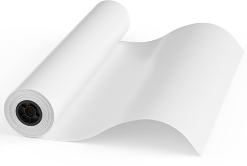 Zeichenpapier Rolle 61cm x 46m, 80g/m² Skizzenpapier für Zeichnungsmuster und Handwerk, Näh-Schnittmuster Skizzieren, Tracing Papierrolle (61cm x 46m 1Rolle)
