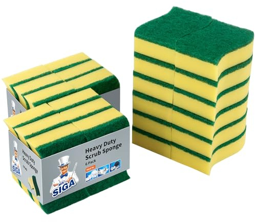 MR.SIGA Hochleistungs-Scheuerschwamm, 24 Stück, Maße: 11 x 7 x 3 cm, 4,3 x 2,8 x 1,2